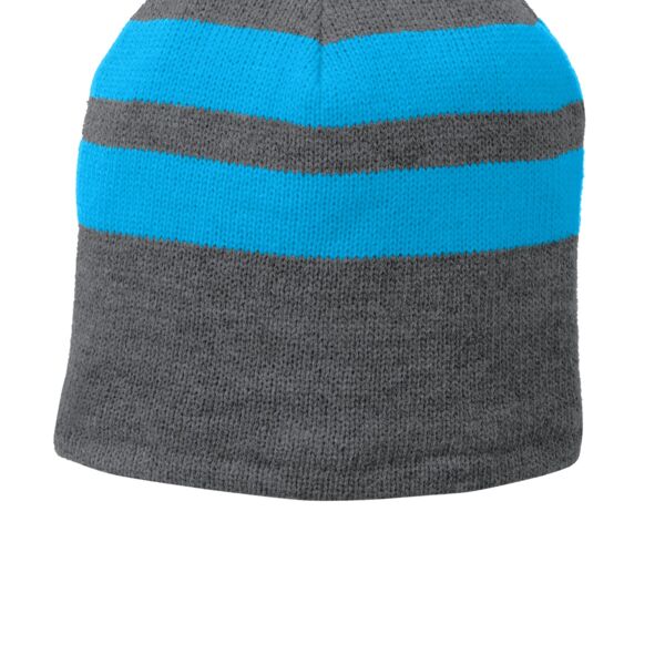 Fleece Lined Striped Beanie Cap Thumbnail